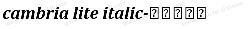 cambria lite italic字体转换